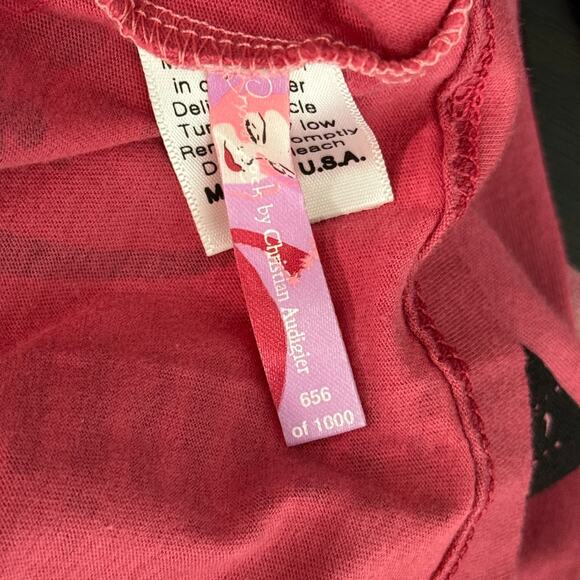 Christian Audigier Crystal Rock Y2K Shirt Women Large Rocker Girl Tee Tunic Top - Picture 5 of 13